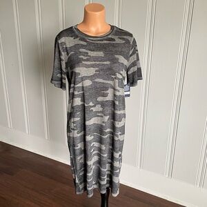NWT Lucky Brand Short Sleeve Camo T Shirt Crew Heathered Dress S